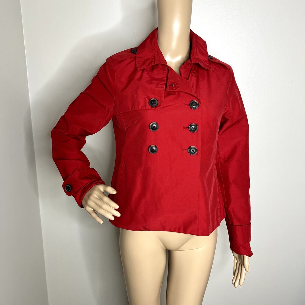 Banana Republic Red Button Down Raincoat